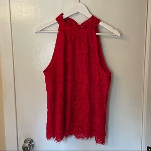 Red Sleeveless J.Crew Blouse